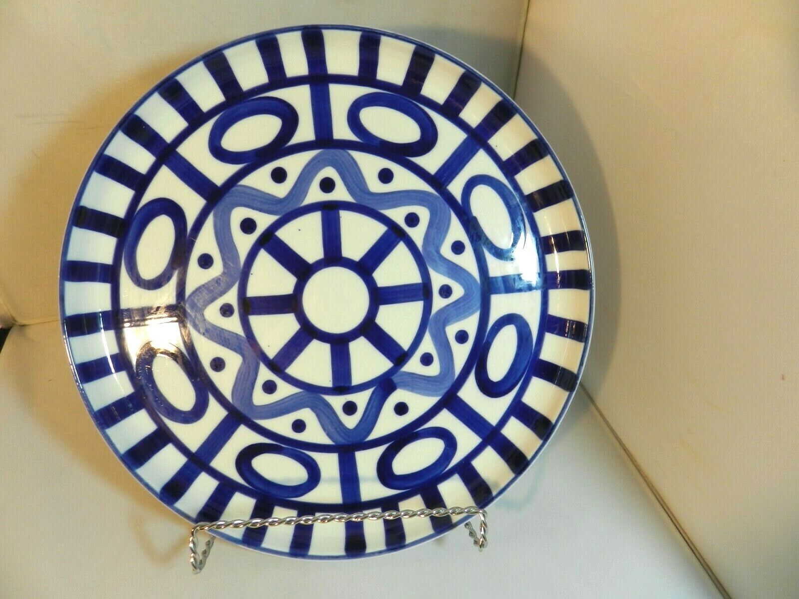 Primary image for Dansk Arabesque Sri Lanka Phillipines 10" Deep Round Plate/Platter Blue Abstract