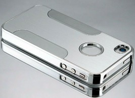 Luxe Chrome Argent Rigide Portable Étui Housse pour IPHONE 4s A1387 Att Verizon - $20.08