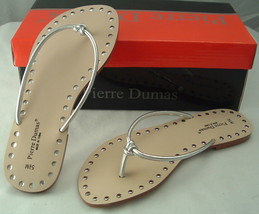 Woman&#39;s Sandals w/ Metalic Silver straps by Pierre Dumas &quot;Stefanie&quot;Free ... - $15.99