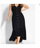 NWT City Chic Sweetie Button Maxi Dress - black Size 18 - $93.20