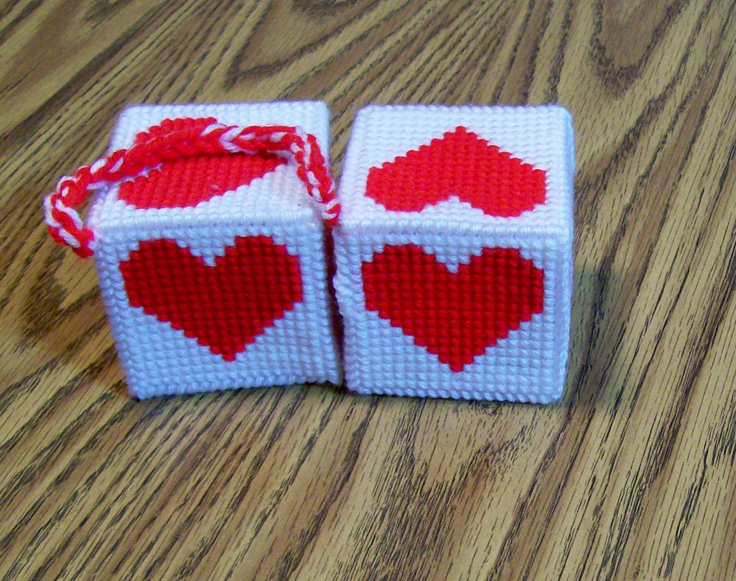 Heart Dice, Hanging Cube, Car Accessory, Window Hanger, Car Charm