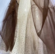 Gold Tulle Skirt Outift, Layered Tulle Skirt, Plus Size Gold Tulle Maxi Skirt image 7