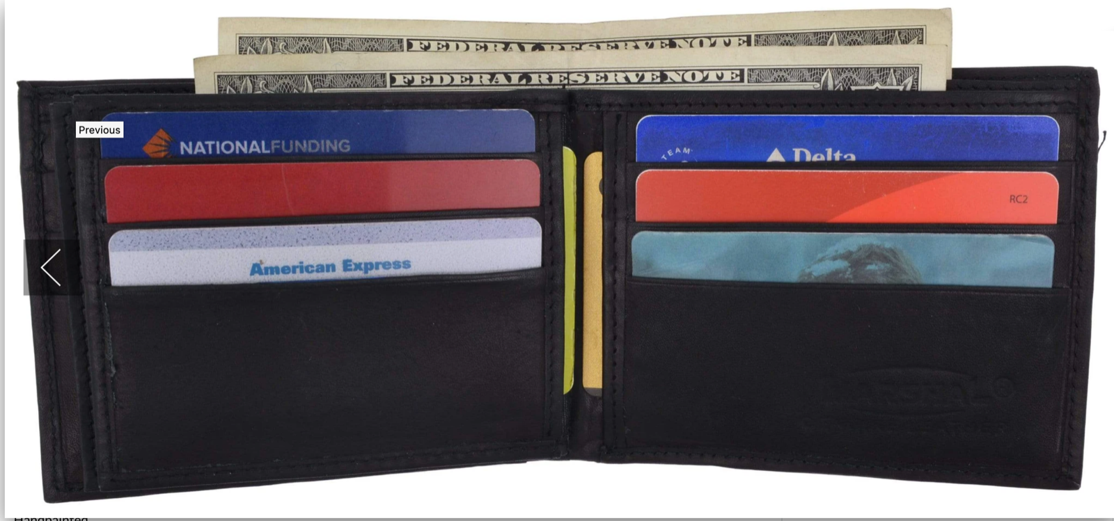 Genuine Leather Men's Bifold Wallet 2 Center Flap ID Credit Card 4 ...