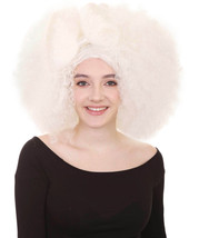 Adult Women White Afro Small Bow Wig HW-880 - $29.85