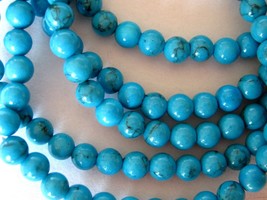 5mm turquoise bracelet stretchy 5 single strands mix blue party - $36.70