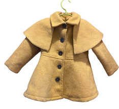 Genuine Kids Oshkosh Mustard Yellow Swing Pea Coat Collar Lined Hearts 1... - $27.00