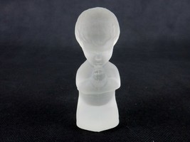 Fenton Frosted Glass Figurine, Kneeling Boy Praying, 3.75&quot;H, Paperweight... - $14.65