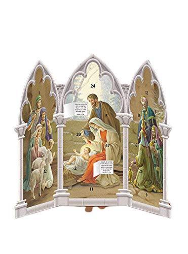 Christian Brands Triptych Standing Nativity Advent Calendar - 12/pk
