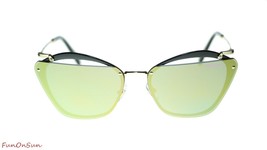 Miu Miu Sunglasses MU54TS 1AB4J2 Black/Emerald Iridium 64mm - $218.25