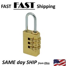 3-D Brass Re settable Combination Padlock Backpack Luggage - $8.99
