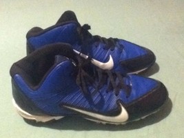 Nike Alpha Shark football cleats Size 7.5 Mens blue black athletic shoes - $25.79