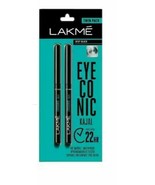 Lakme Eyeconic Kajal Twin Pack, Black, 0.35g with 0.35g with free shipping - $11.53