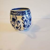 Large Blue and White Pottery Mug, artisan made in Vietnam, Ten Thousand Villages image 3