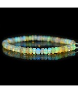 AAA Natural Fully Fire Welo Ethiopian Opal Smooth Rondelle Beads Strand ... - $34.77