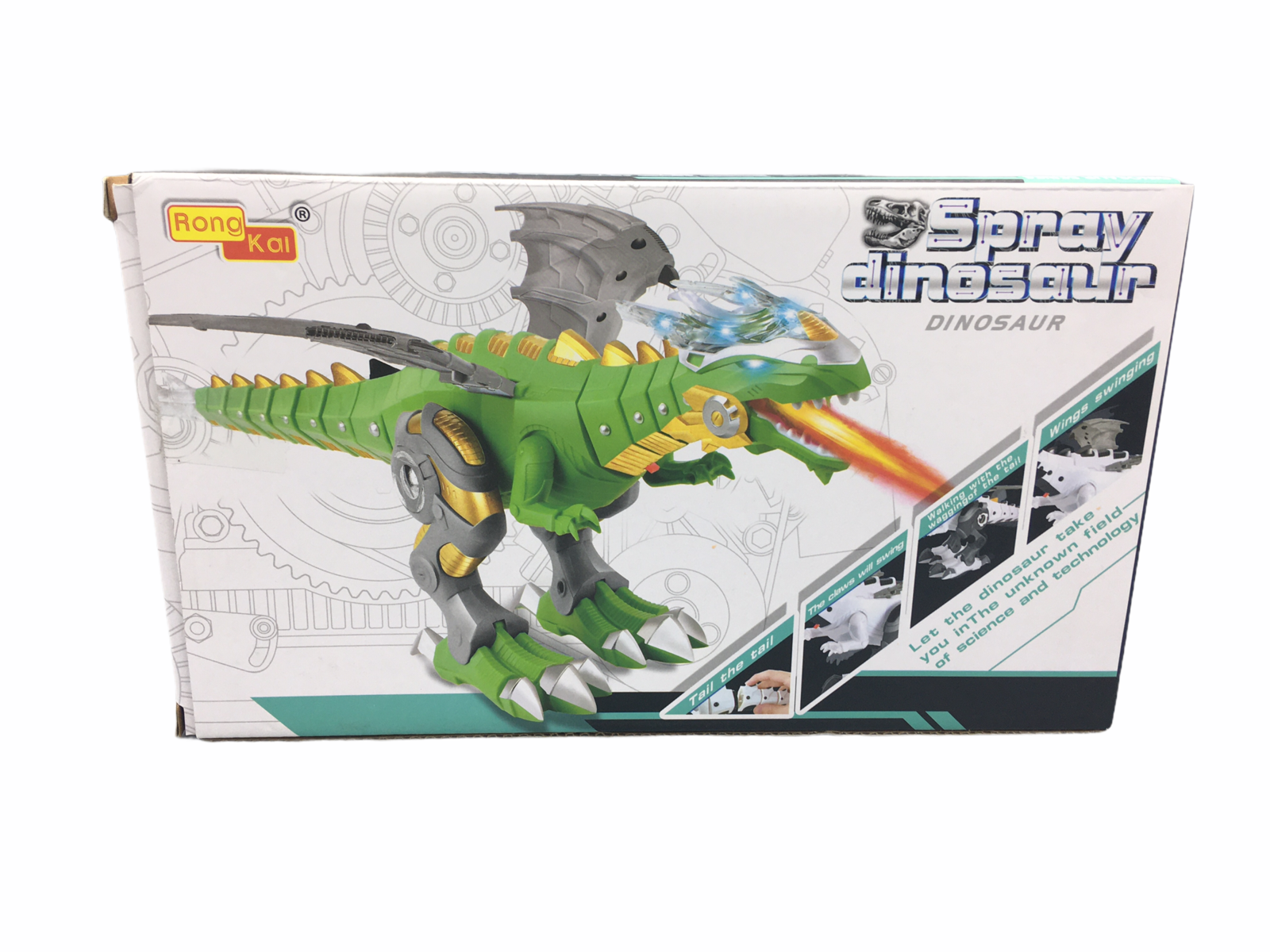 Rong Kai Mist Spraying Robot Dinosaur Toy - Green - Animals