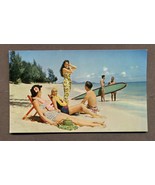 Vintage Postcard United Air Lines Hawaii Beaches Sunbather Bathing Beauty 1960s - $5.99