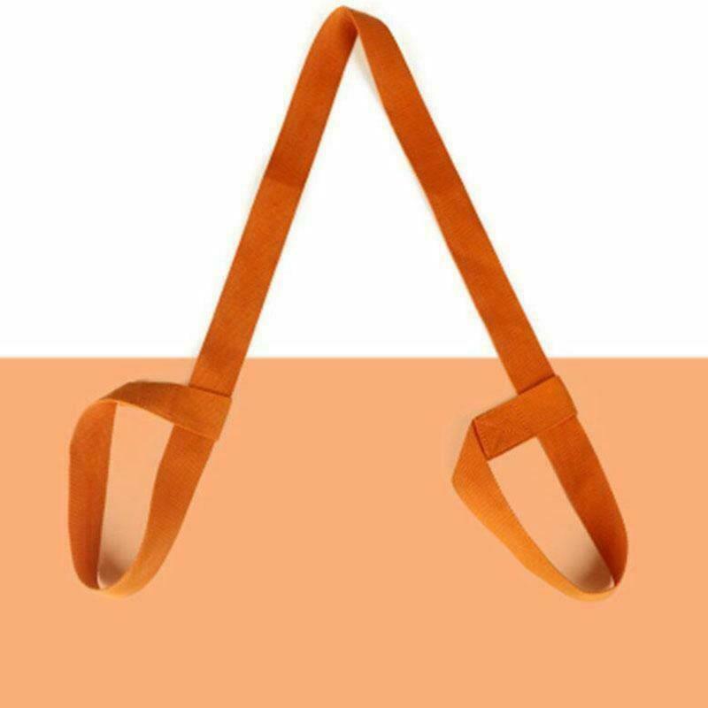 Portable Yoga Fitness Gym Mat Shoulder Carrying Strap Sling Canvas Belt Orange