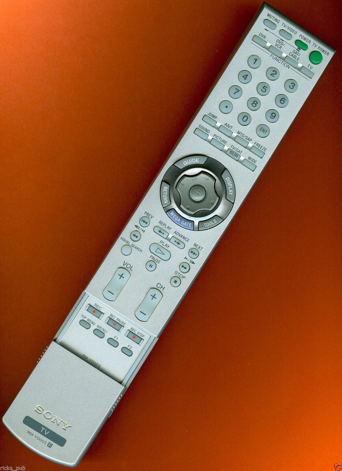 Sony RM-YD003 TV REMOTE MANUAL KDF-E42A10 KDF-E50A10 WEGA 3LCD