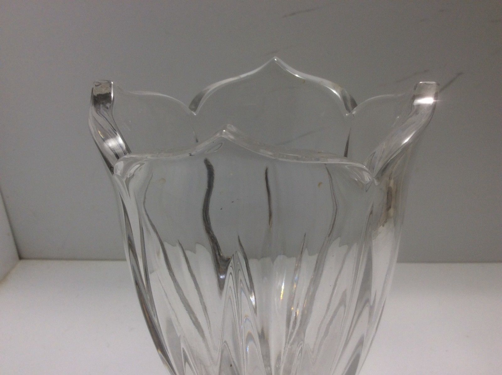 GORHAM Lead Crystal Lotus Flower Vase 7 3/4