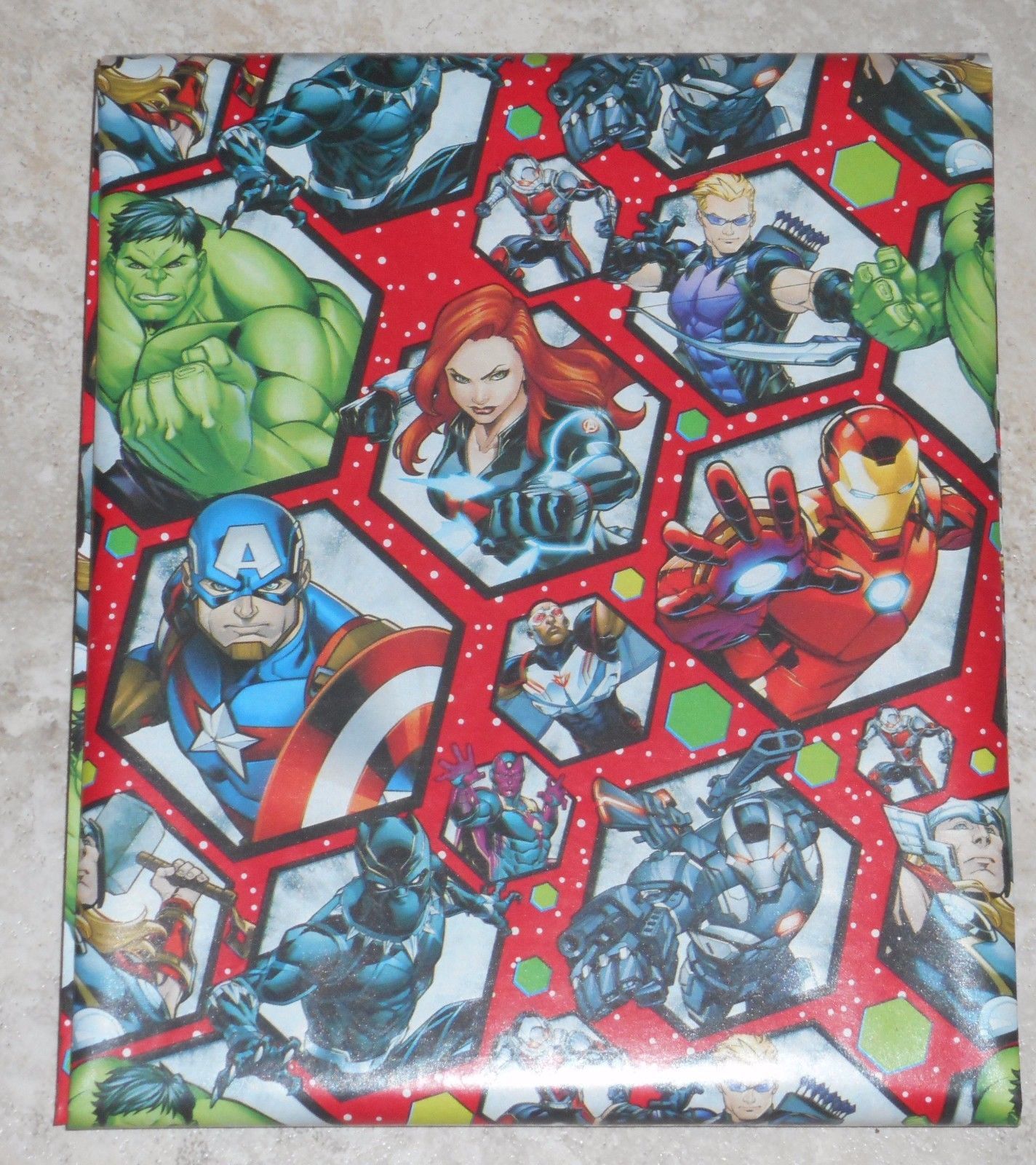 USA MARVEL AVENGERS HULK Christmas Wrapping Paper Red Blue