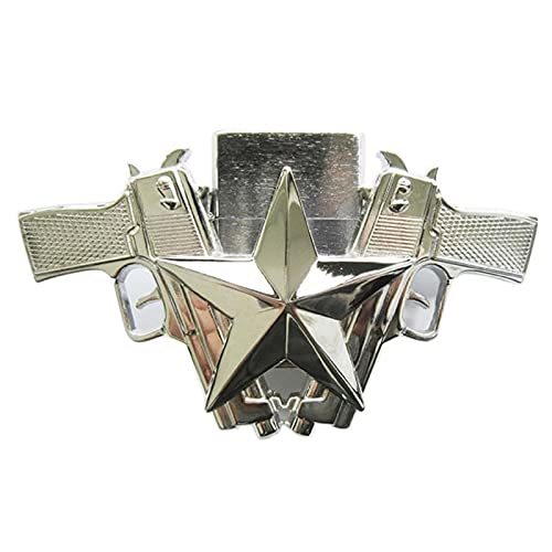 Bright Silver Guns Star Lighter Belt Buckle BUCKLE-LT018BR Womens
