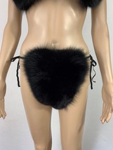 Fox Fur Bikini Double Sided Fur Two Pieces Bikini Fur Top And Panties Black Fur image 6