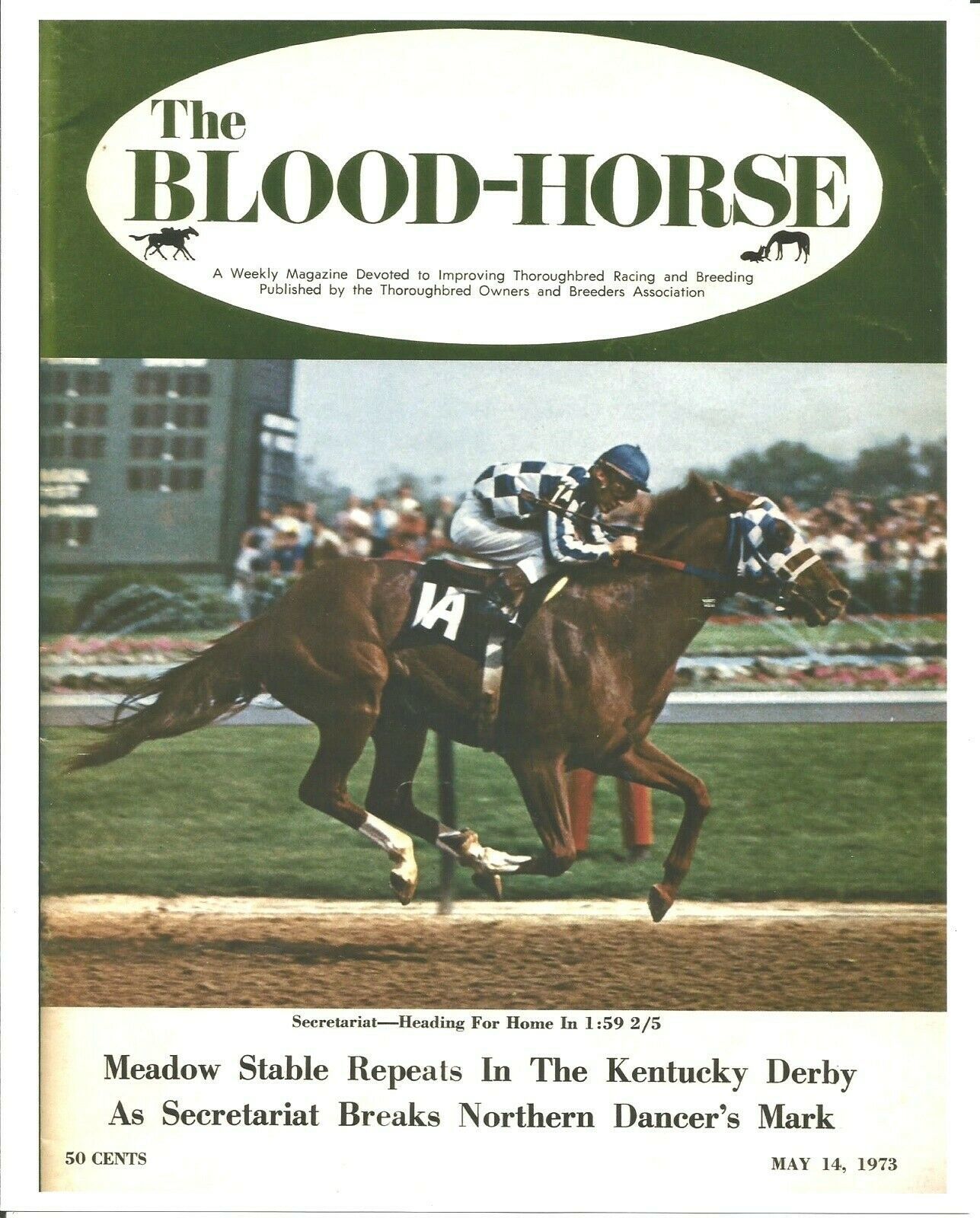 1973 - May 14th - Blood Horse Magazine - SECRETARIAT Cover Photo - 8" X ...