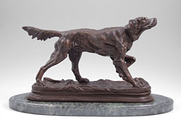 Long Hair Setter by Jules Moigniez Solid Bronze Collectible Sculpture Statue FS!