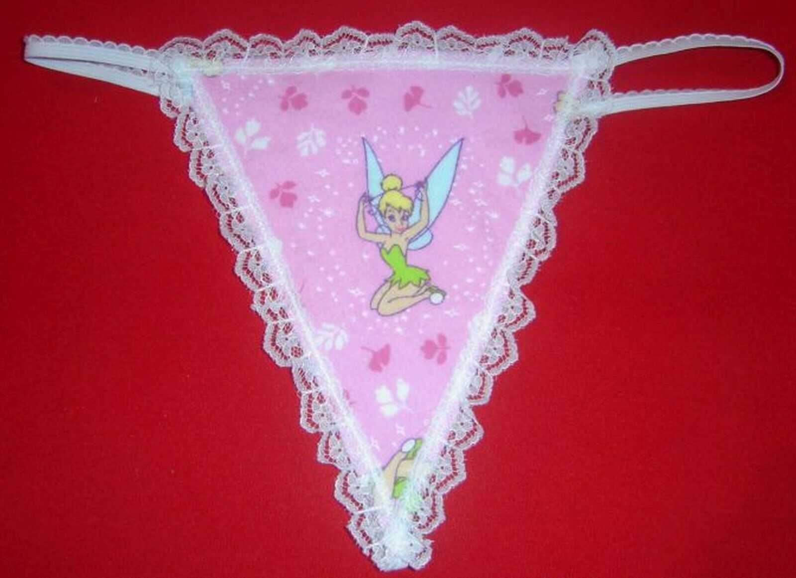 New Sexy Womens Pink TINKERBELL Fairy Gstring Thong Lingerie Panties 