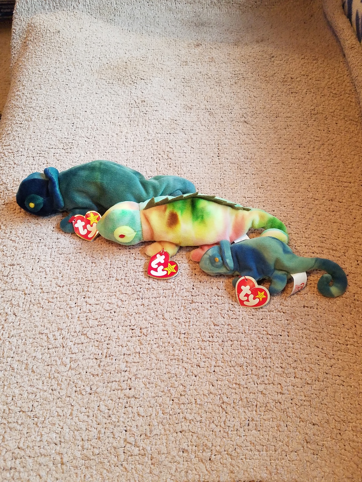Iggy/Rainbow/ Teenie Beanie Baby Iggy, all with errors - Beanie Babies