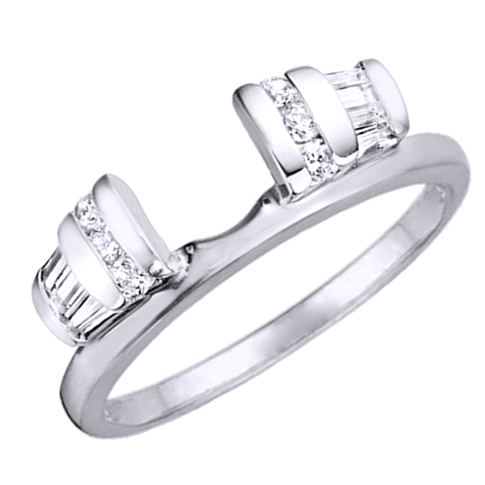 0.40 Ct D/VVS1 Diamond Anniversary Ring Wrap Enhancer In 14K White Gold
