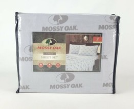Mossy Oak Logo Full Bed 4 Pc Sheet Set Light Purple Hunting Lodge Cabin Soft New - $36.99