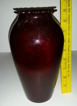 Vintage Anchor Hocking Royal Ruby Flower Vase Ruffle - $7.99