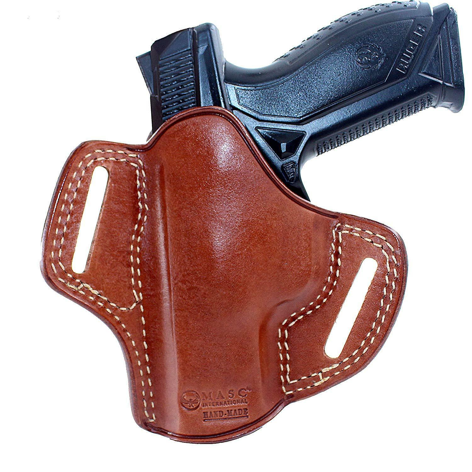 Leather OWB Pancake Holster With Open Top for Ruger American 9mm 4.20
