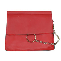 Womens Red Faux Leather Retro Clutch Bag Purse Chain Wristlet Strap - $22.76