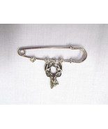 2&quot; PIN BROOCH w 3 CRYSTALS &amp; USA PEWTER DEER 10 POINT BUCK TROPHY HEAD C... - $6.99