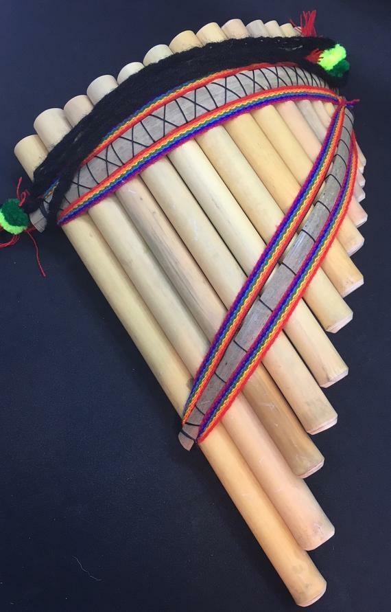 Handmade Peruvian Curve Chill Pan Flute 13 Pipes Professional Native Gift