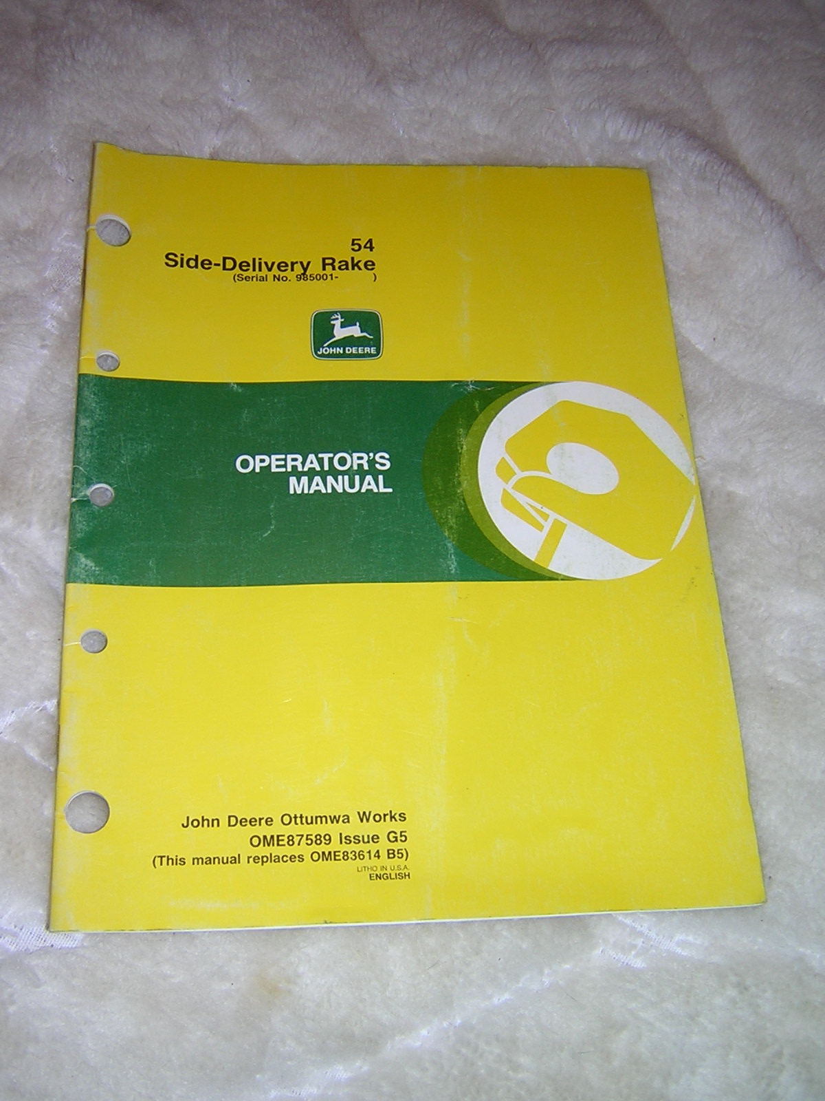 Dscn3438. Dscn3438. John Deere 54 Side-Delivery Rake Operator's Manual ...