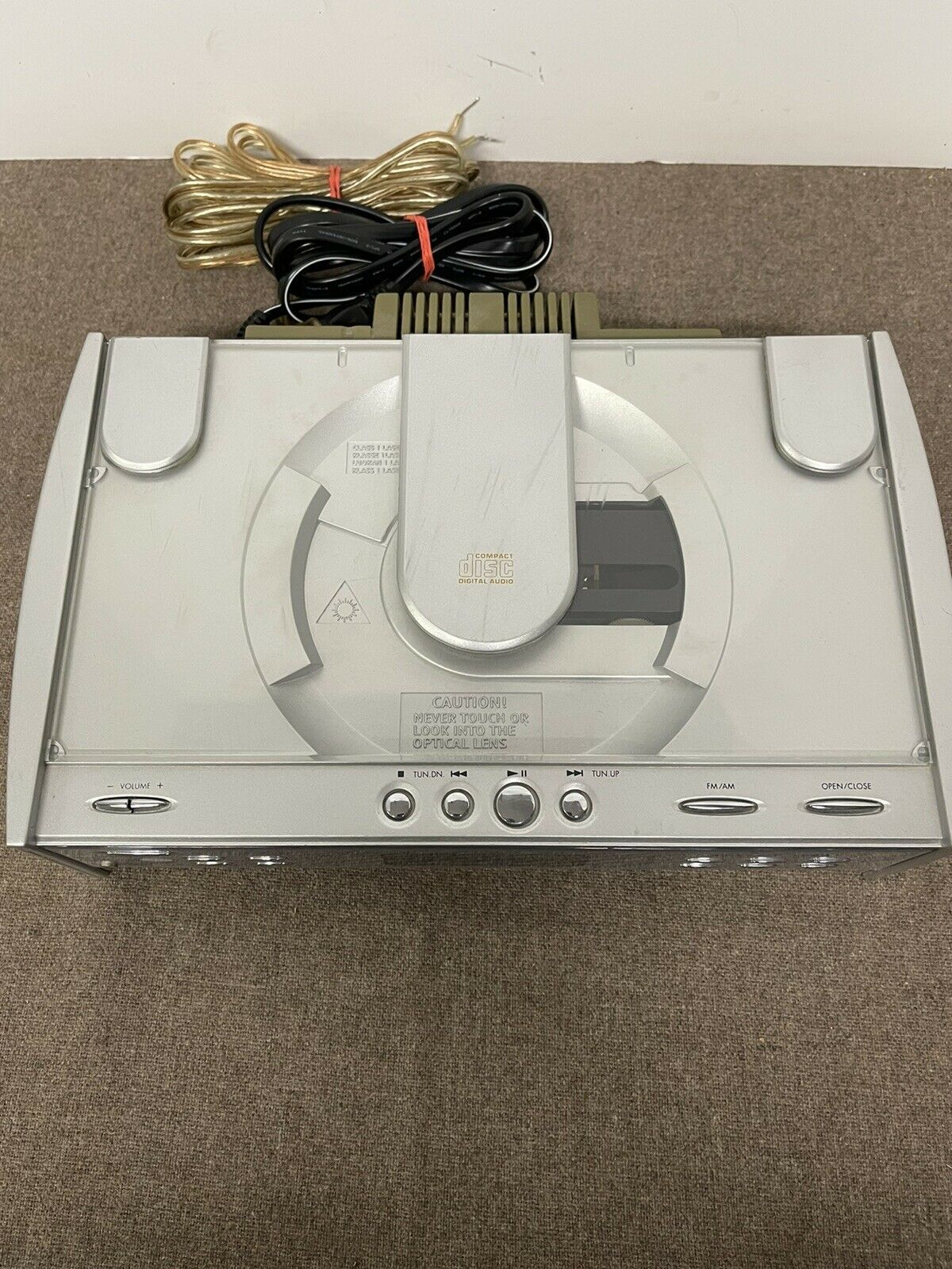 Sharper Image PH130 Stereo with radio, CD player, No speakers, Lid Has