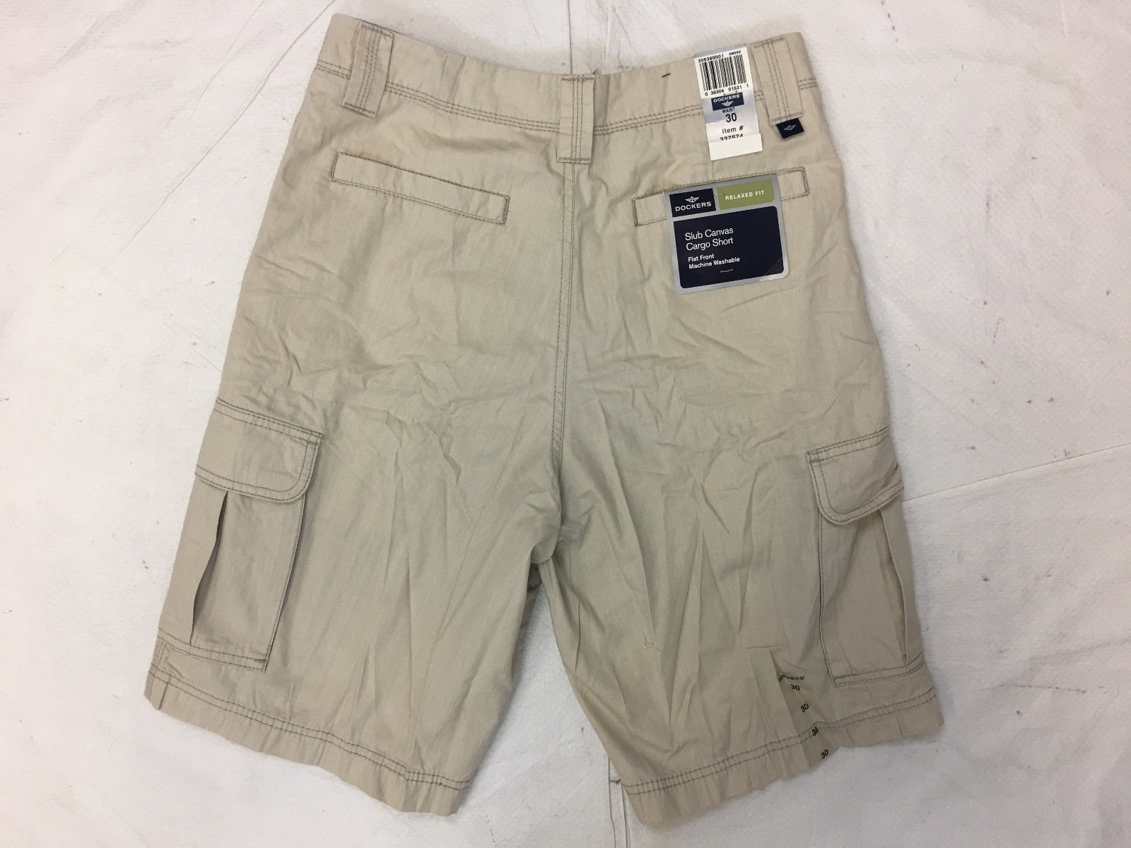 Dockers NWT Men's Slub Canvas Cargo Relaxed Fit Flat Front Shorts ...