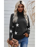 Women&#39;s Star Pattern Turtleneck Dropped Shoulder Sweater - $49.99