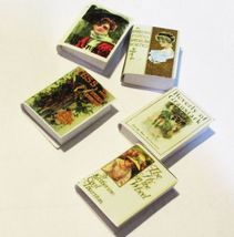 Books Victorian Color Set #3 NI200 A Novel Idea 5 Vols. DOLLHOUSE Miniature - $11.70