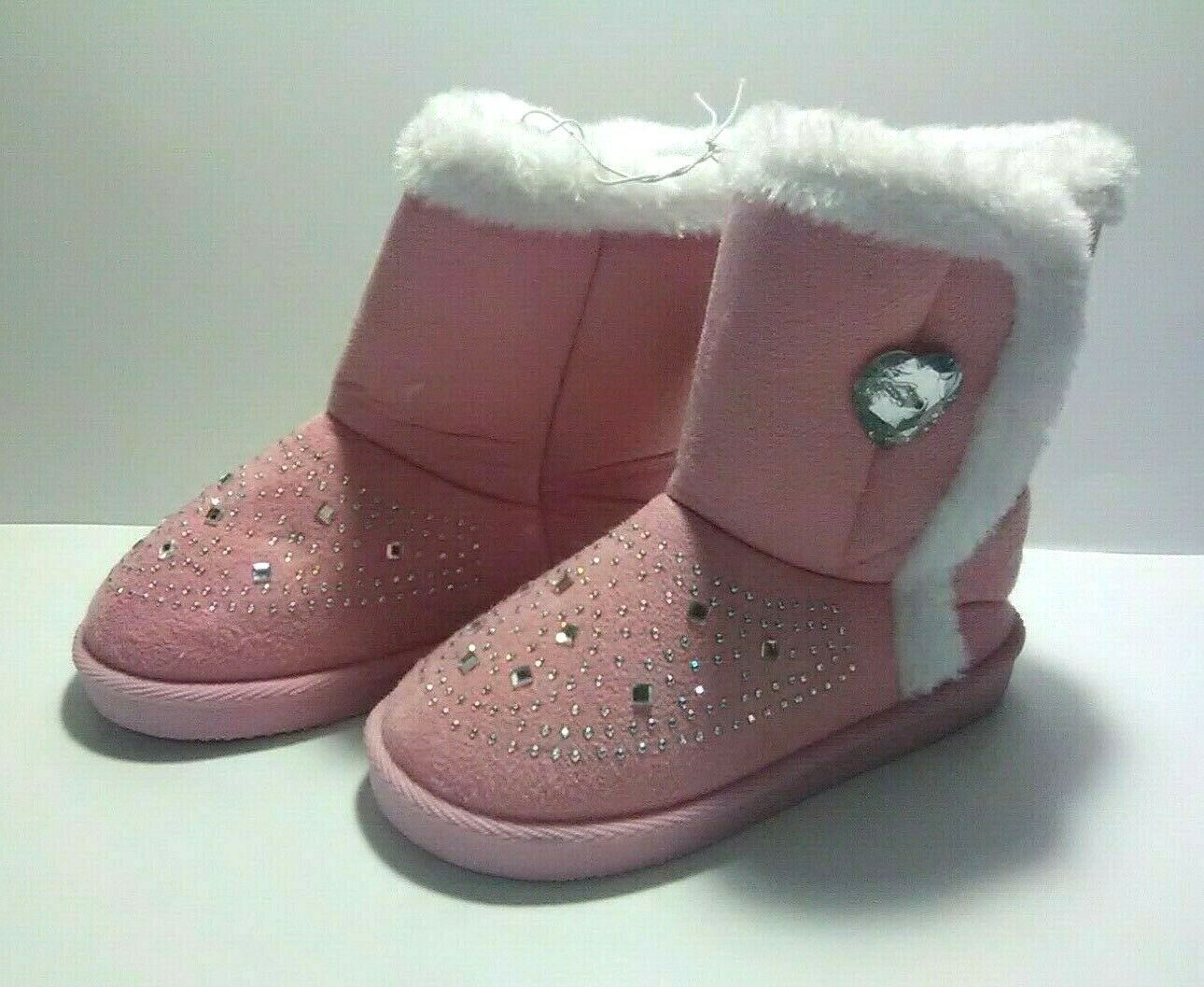 Swiggles Toddler Girl's Pink Studded Casual Boots - Hook & Loop Side ...