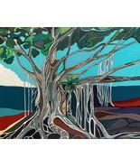 Original painting of a banyan tree, inspired by Lahaina Maui, Hawaii. 16x20 in - $375.00