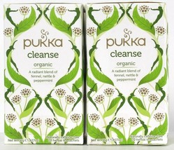 2 Boxes Pukka 1.27 Oz Cleanse Organic 20 Caffeine Free Herbal Tea Sachets