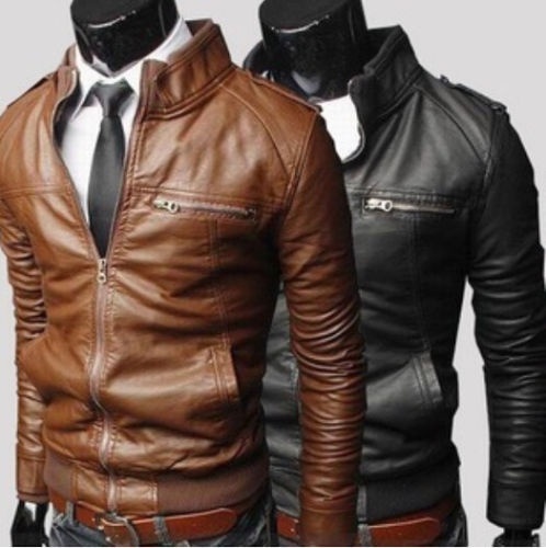 New Fashion Men's jackets Slim collar motorcycle leather jacket coats #SCLM WISH