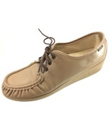 SH27 SAS Women 11.5N Tan Leather Oxford Comfort Shoes Sneakers Moc Toe U... - $21.37