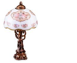 DOLLHOUSE Classic Rose Table Lamp 1.870/6 Reutter Floral Shade Miniature - $19.90