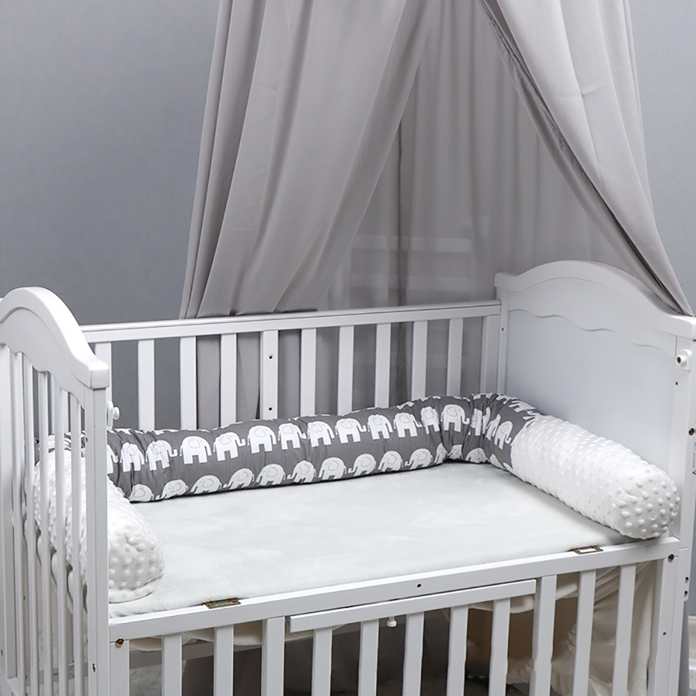 2m Baby Cot Bumper Pillow Crib Bed Toddl color GRAY size Bumpers