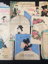 Set of 9 Vintage 30s illustrated Graduation card art (Set A) image 3